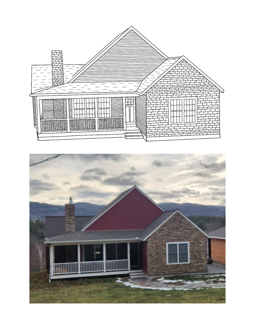 House Portrait Cutting Board